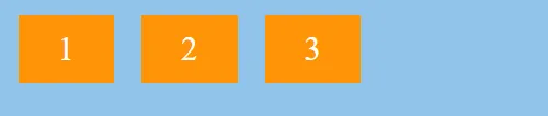 Three flex items in a row